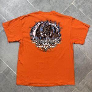 Vintage 2006 Sturgis Bike Week Shirt Orange Double Sided Biker Tee Size L USA